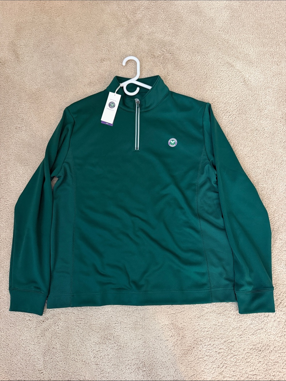 Wimbledon Men's Deep Green Half-Zip Performance Pullover